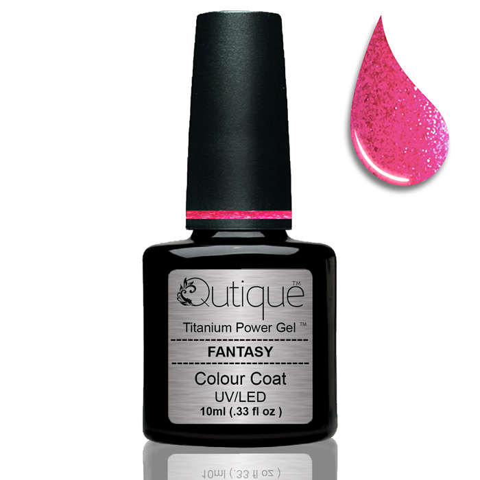 Gel Nail Polish Glitter Gel -Fantasy (bright pink) -HEMA Free