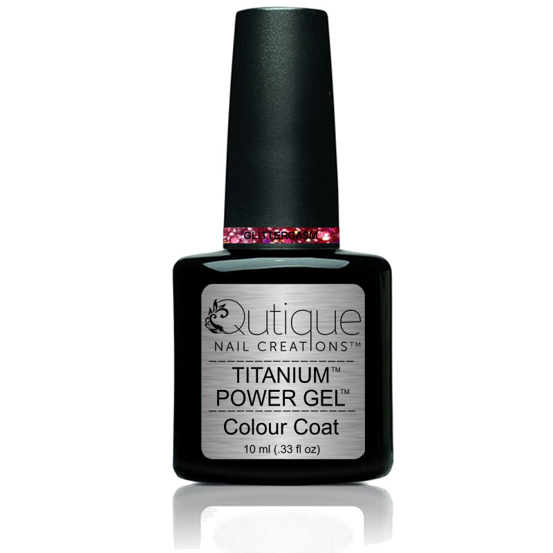 Gel Nail Polish Glitter Gel -Glittergasm (dark pink) -HEMA Free - Image 3